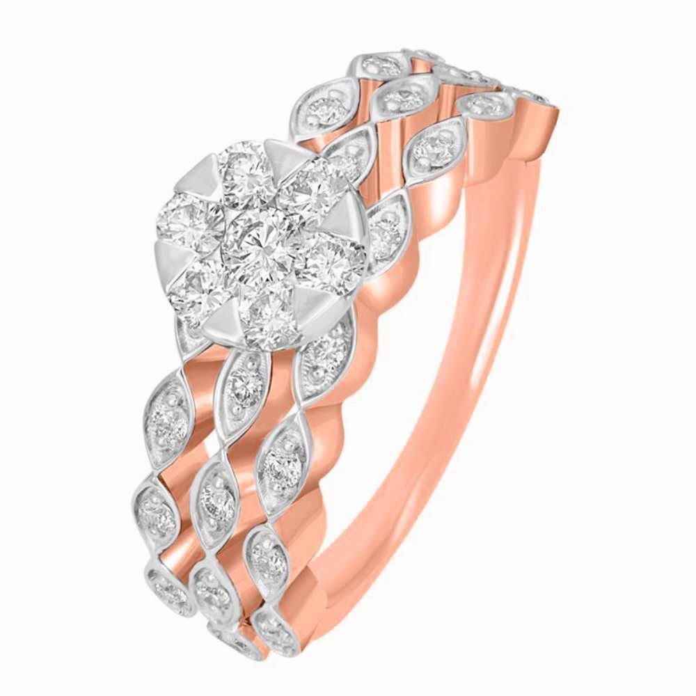 Dazzling Diamond and  Gold Finger Ring-Rings-ORG18116