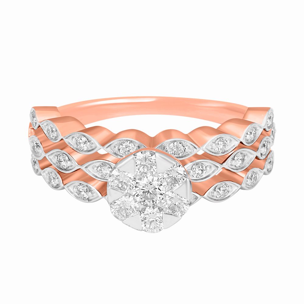 Dazzling Diamond and  Gold Finger Ring-Rings-ORG18116