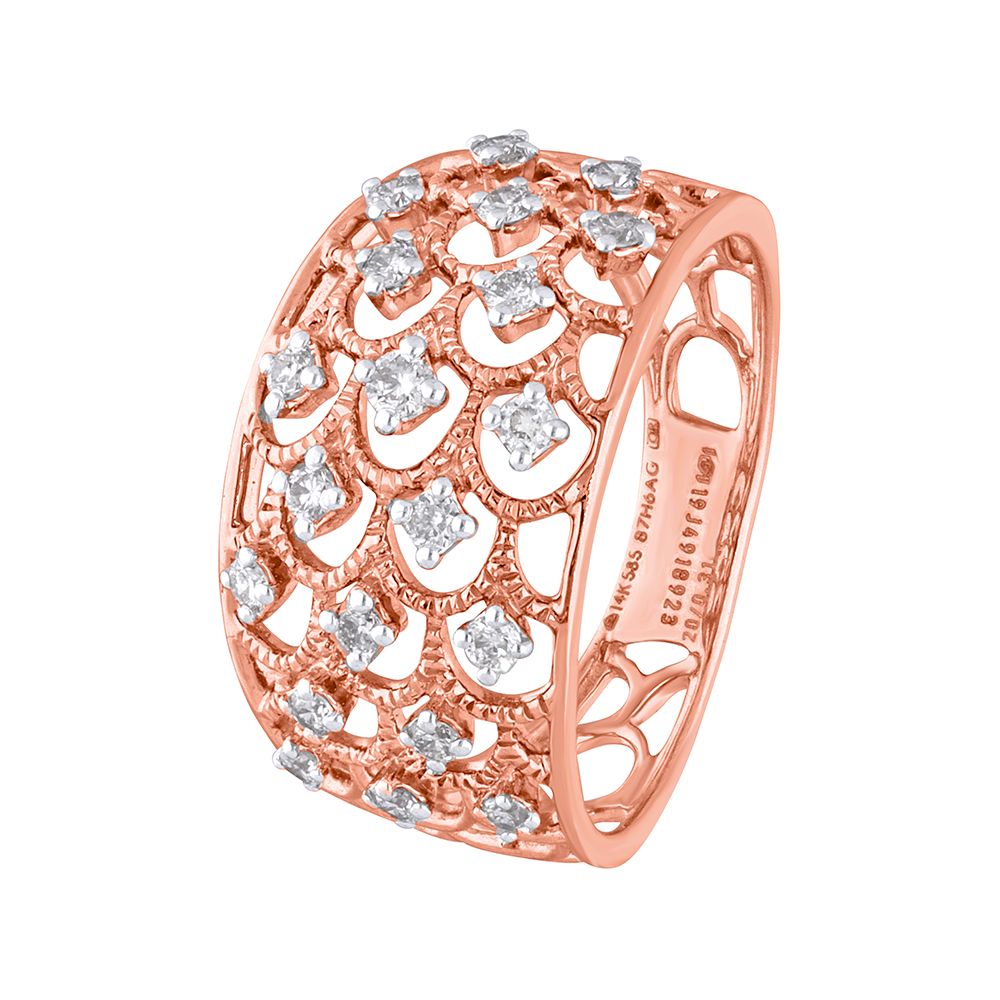 Gleaming Ring in 14KT Rose Gold and Diamonds-Rings-ORG18125