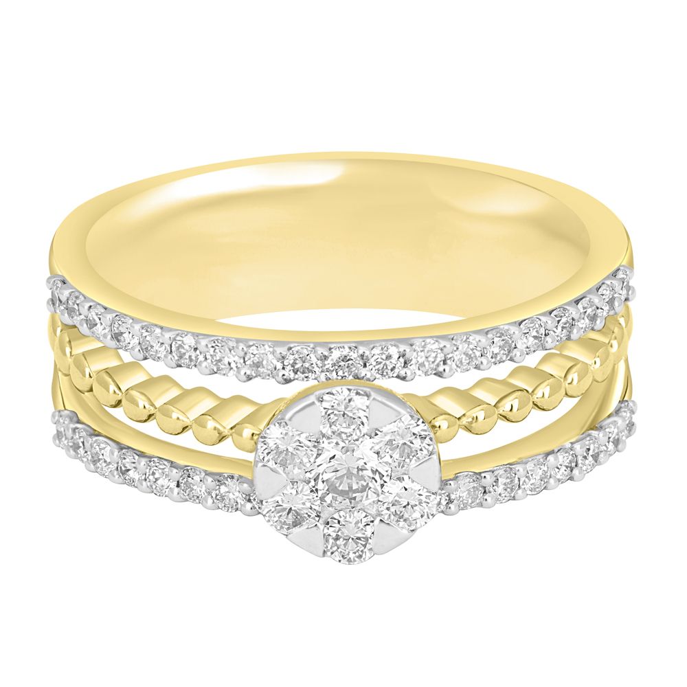 Sparkling Rose Gold and Diamond Finger Ring-Rings-ORG18140