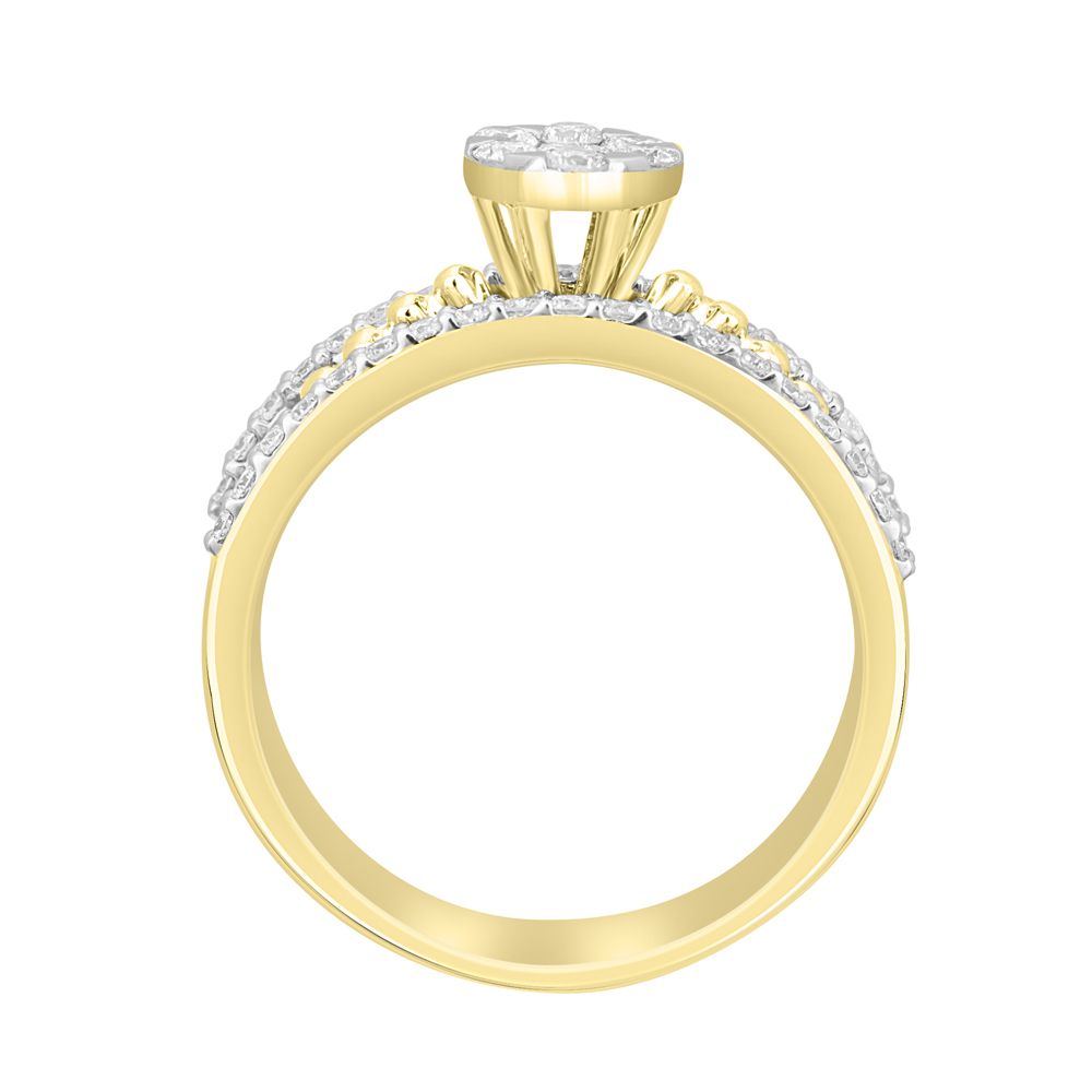 Sparkling Rose Gold and Diamond Finger Ring-Rings-ORG18140