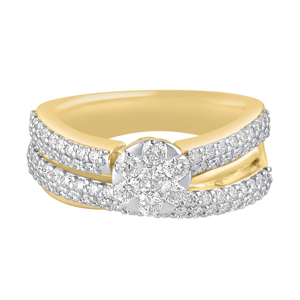 18KT Yellow Gold Ring With Diamonds-Rings-ORG18143