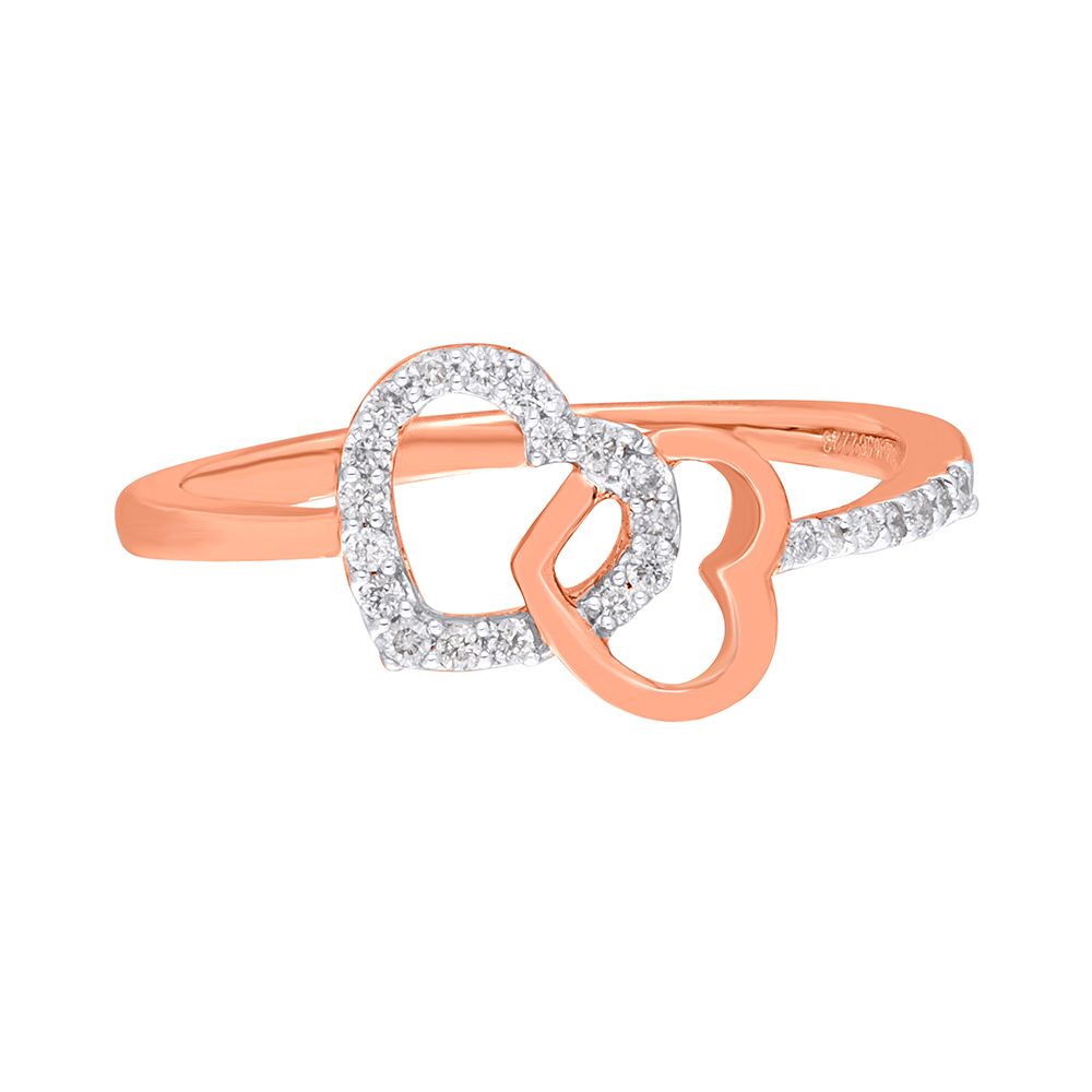 Heart Design Diamond Finger Ring-Rings-ORG19053