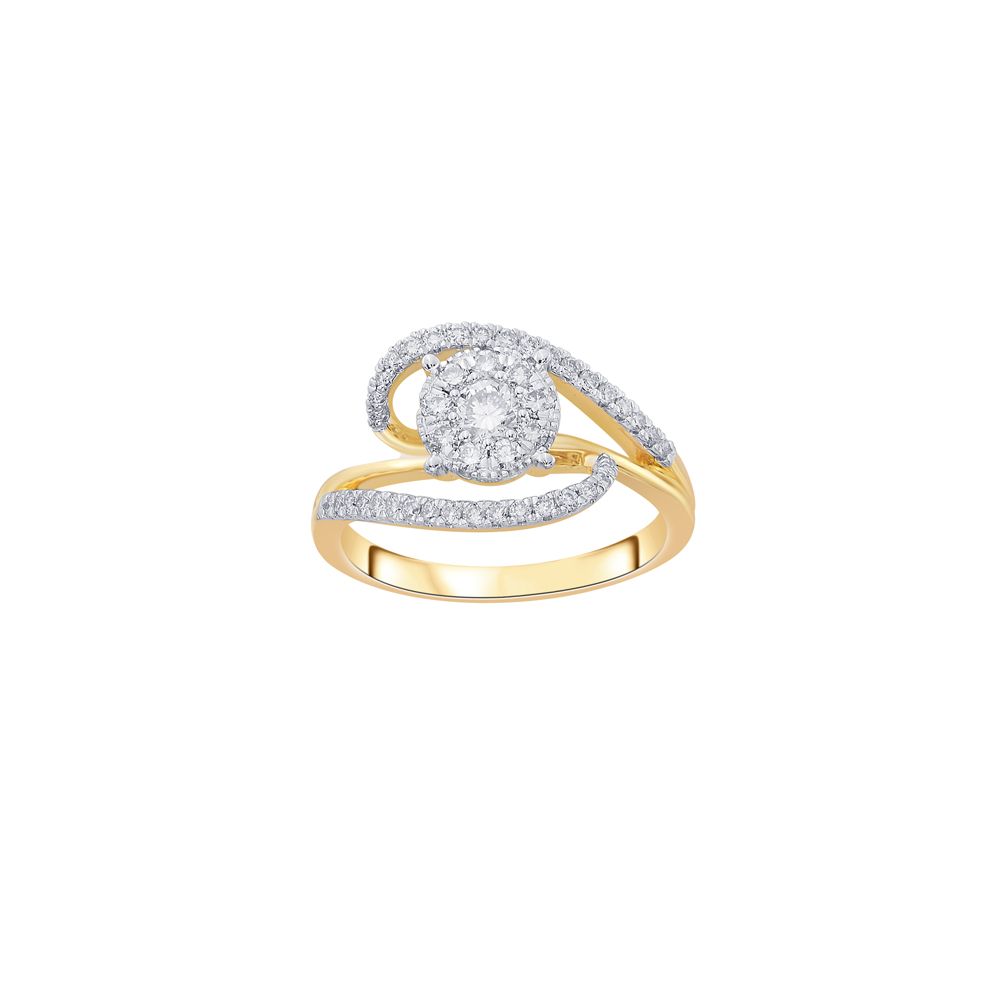 Glittering Diamond Finger Ring in Yellow Gold-Rings-ORG19065