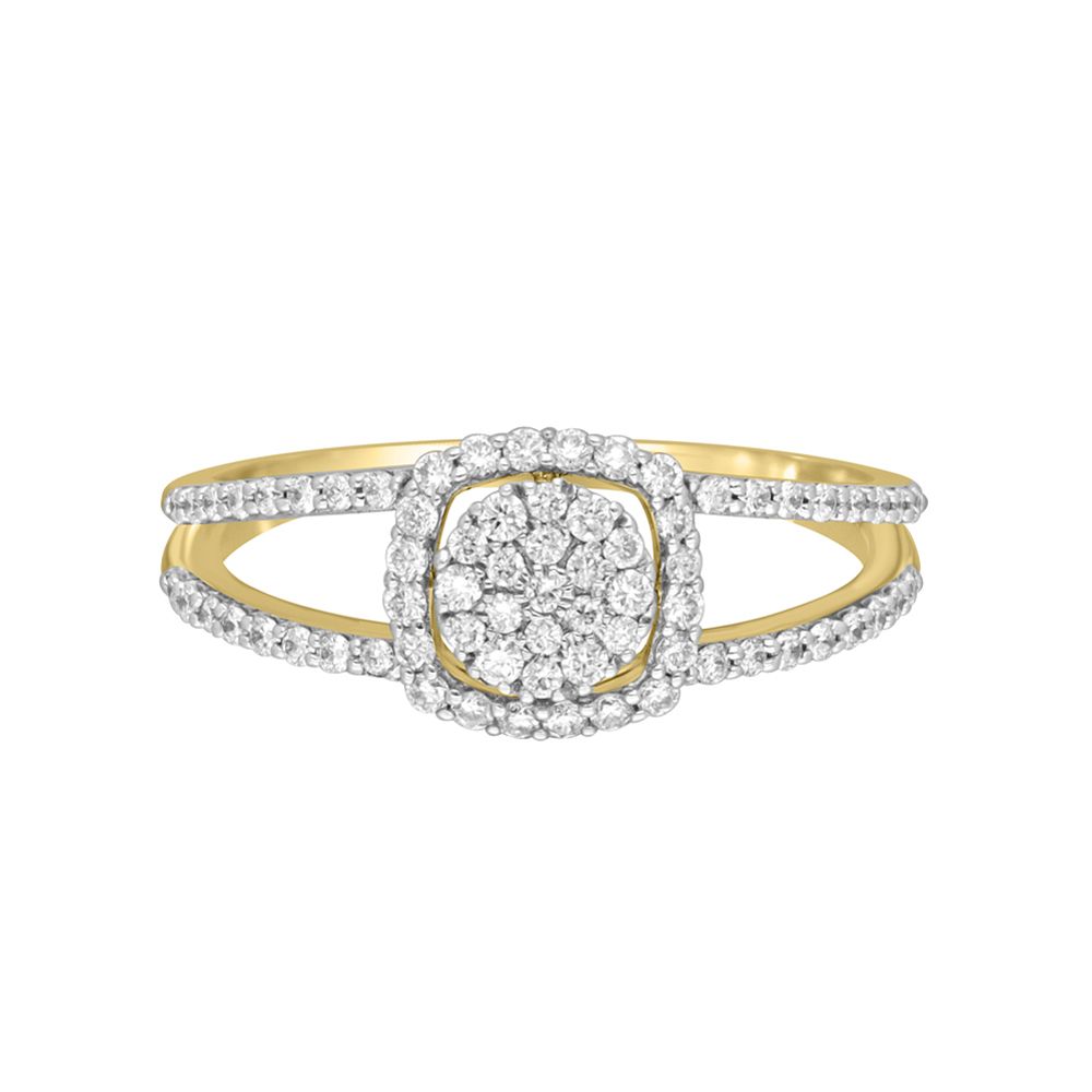 Subtle Yellow Gold and Diamond Finger Ring-Rings-ORG19085