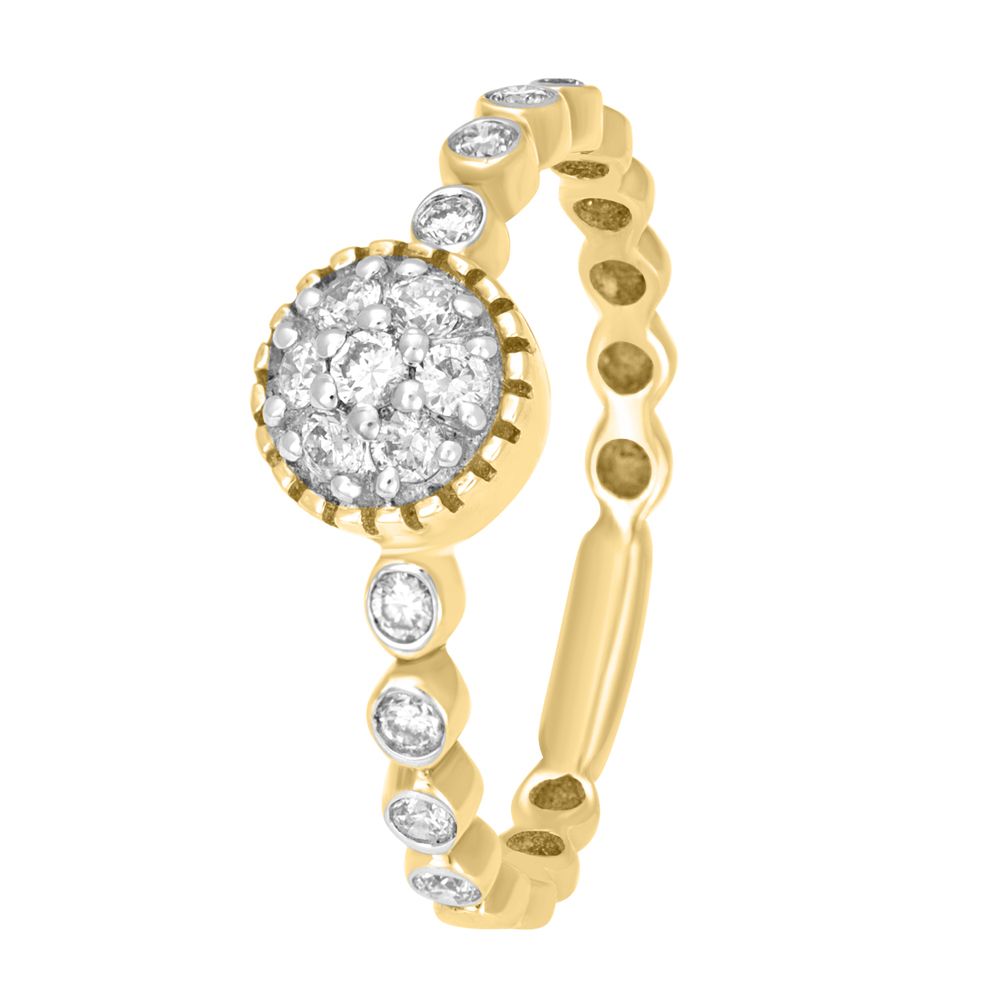 Polished Diamond and Gold Ring-Rings-ORG19099-D200RFB