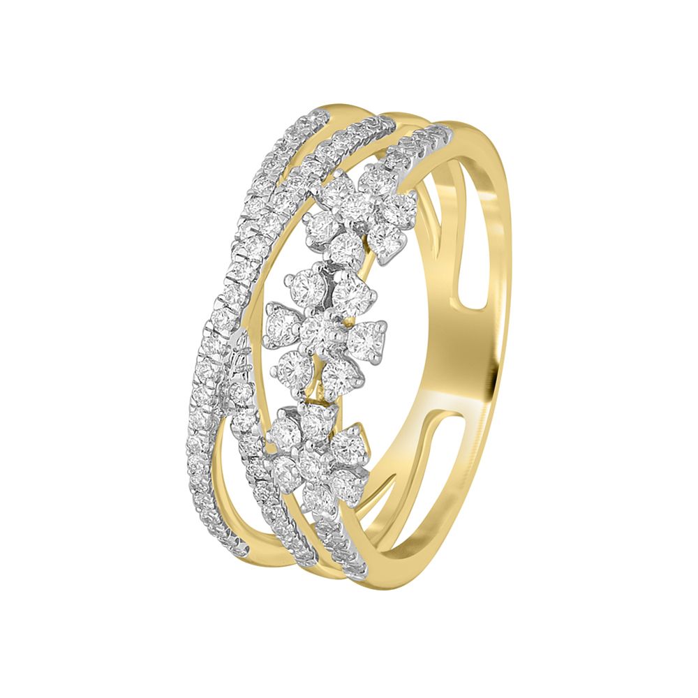 Sparkling Yellow Gold Finger Ring-Rings-ORG20040