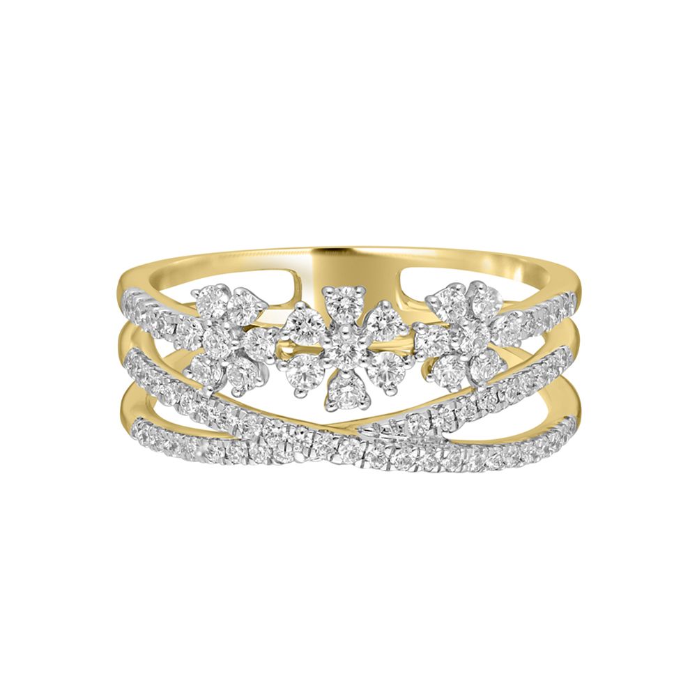 Sparkling Yellow Gold Finger Ring-Rings-ORG20040