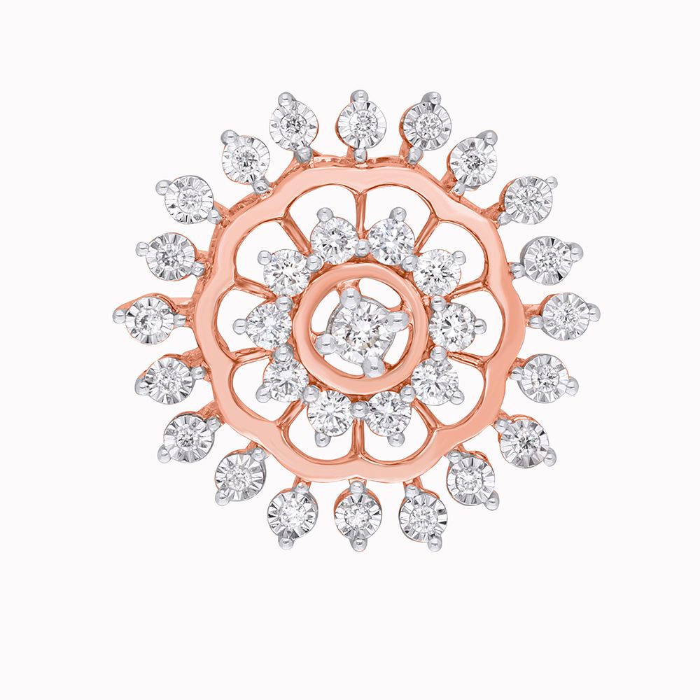 Petalled Diamond Finger Ring-Rings-ORG20057