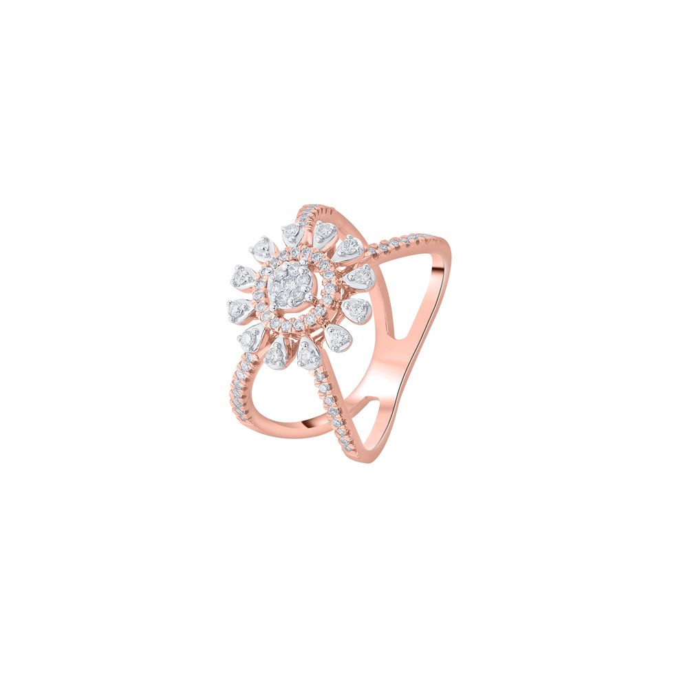 Beautiful Rose Gold and Diamond Finger Ring-Rings-ORG20062