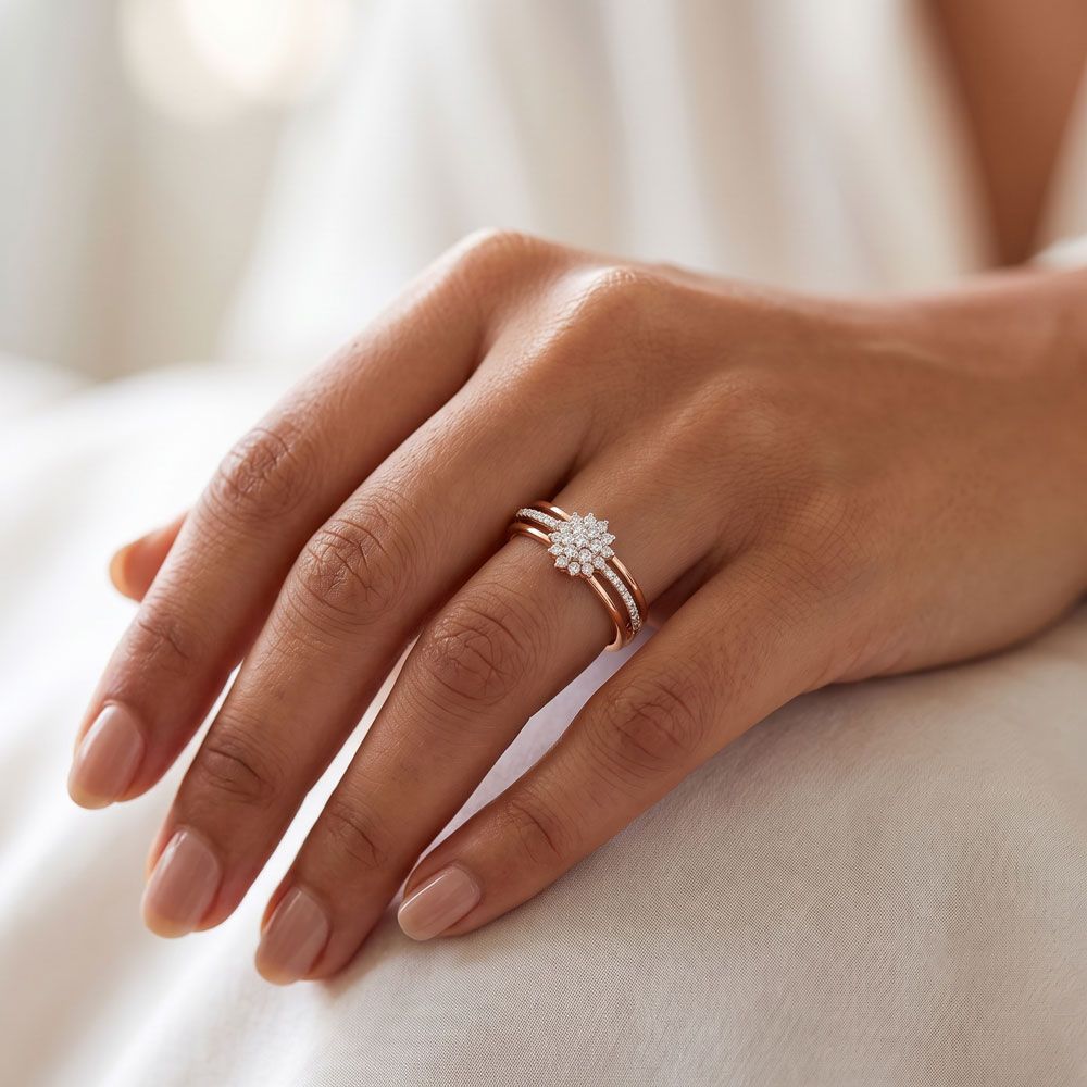 Curved Diamond Finger Ring-Rings-ORG21001