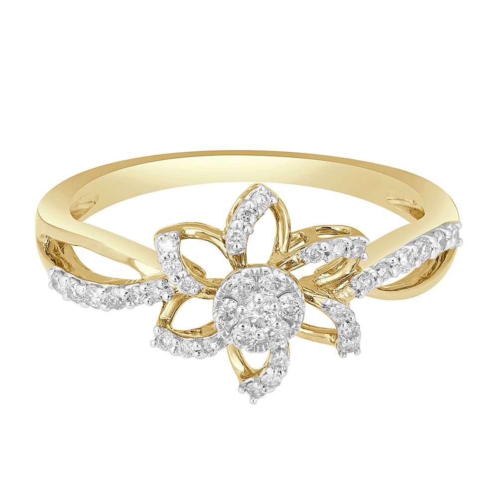 Ethereal Yellow Gold and Diamond Ring-Rings-ORG21020