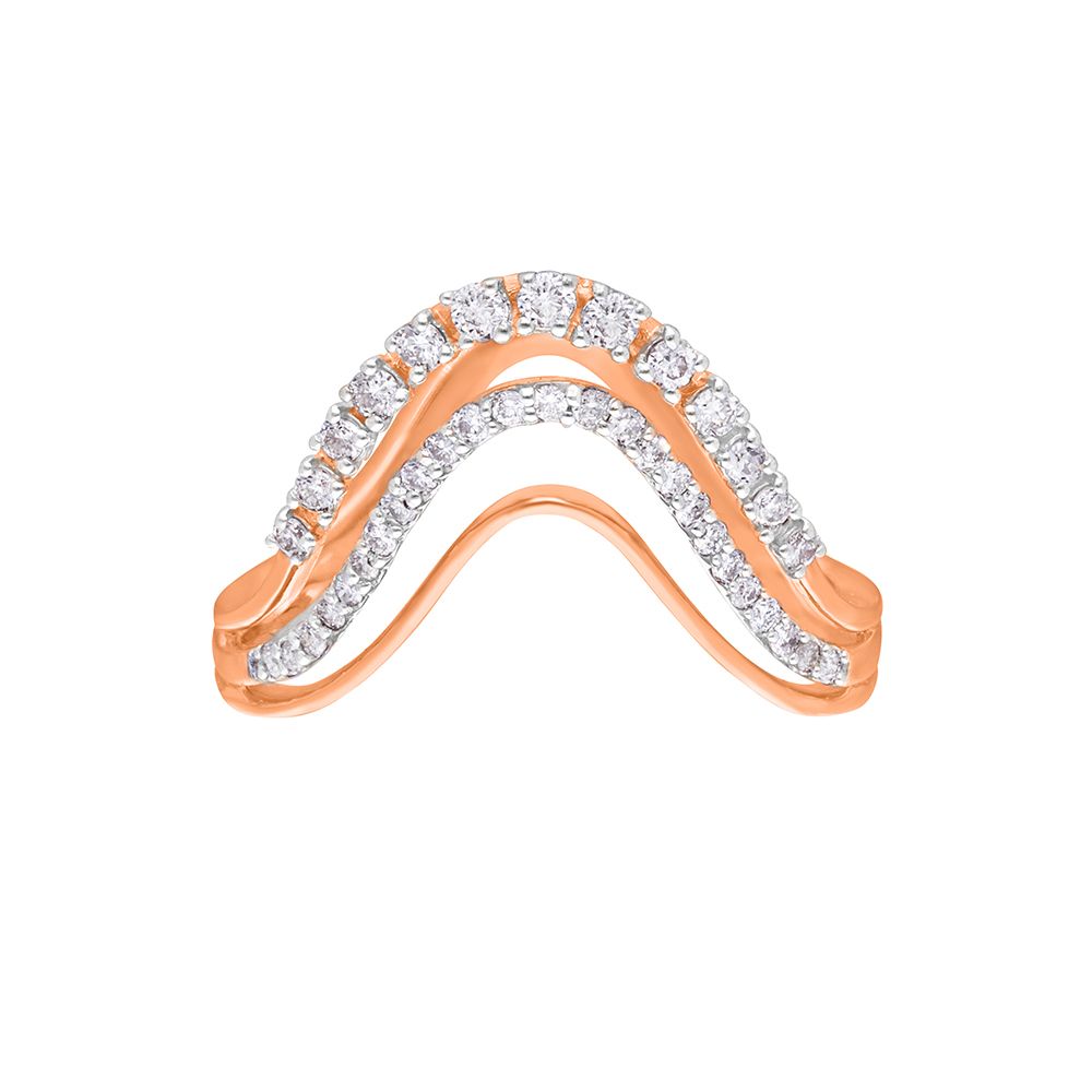 Wave Design Diamond Ring-Rings-ORG21024