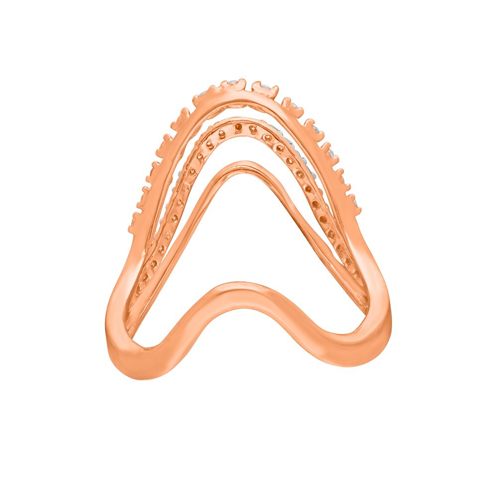 Wave Design Diamond Ring-Rings-ORG21024