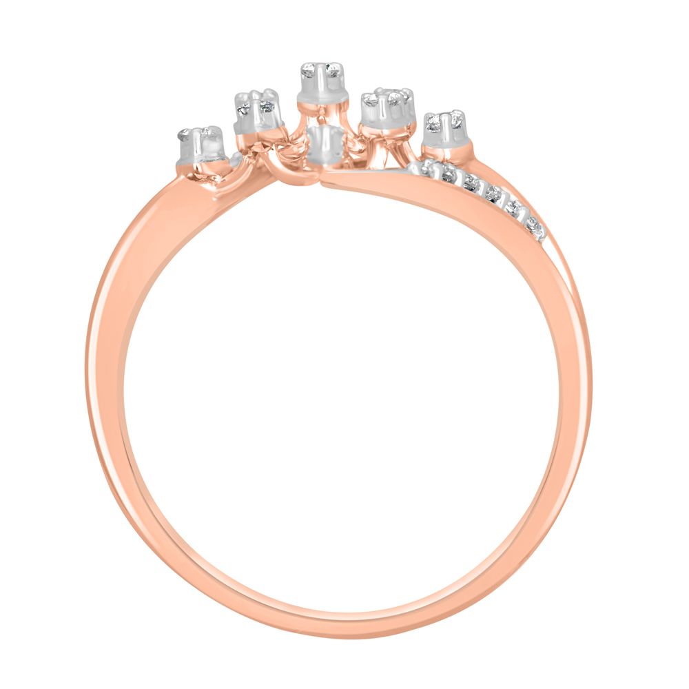 Wave Design Diamond Studded Finger Ring-Rings-ORG21046