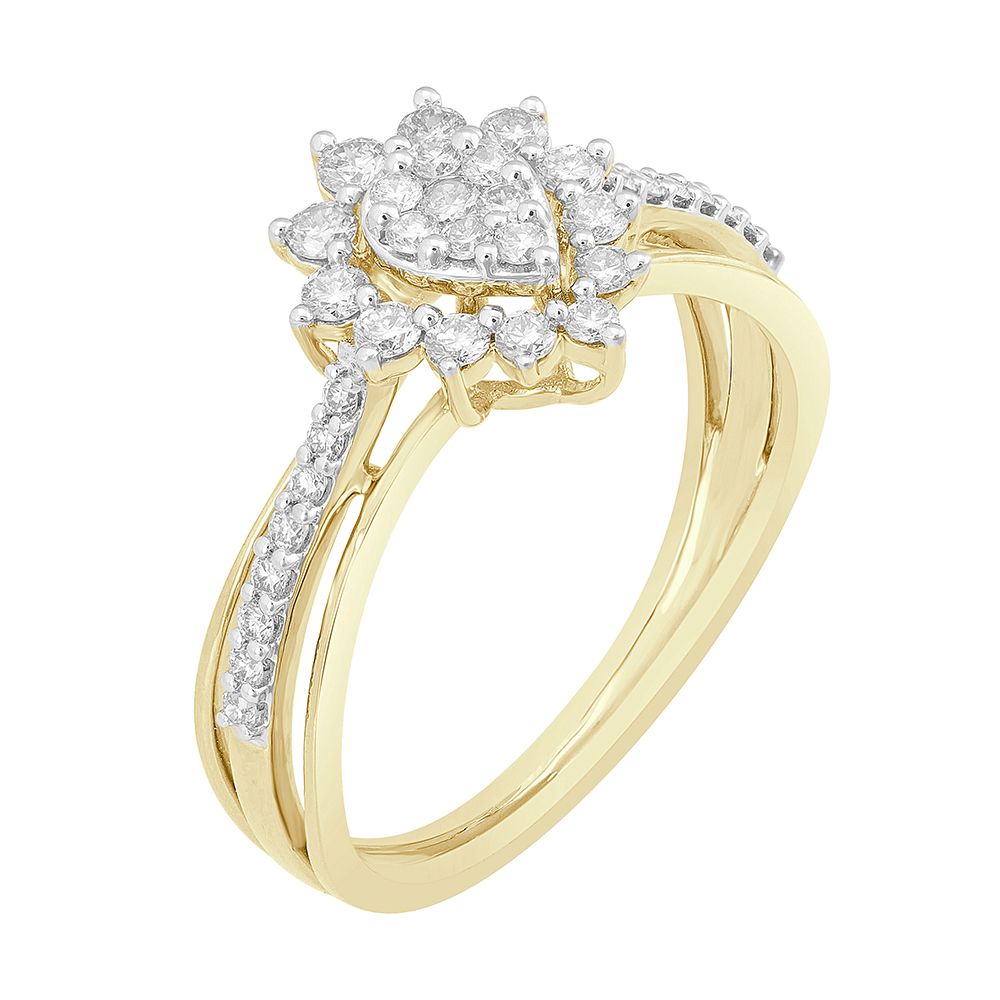 Flower Centered Diamond Ring-Rings-ORG22017