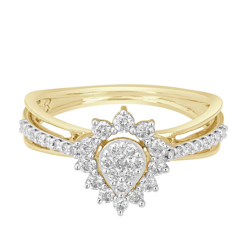 Flower Centered Diamond Ring-Rings-ORG22017
