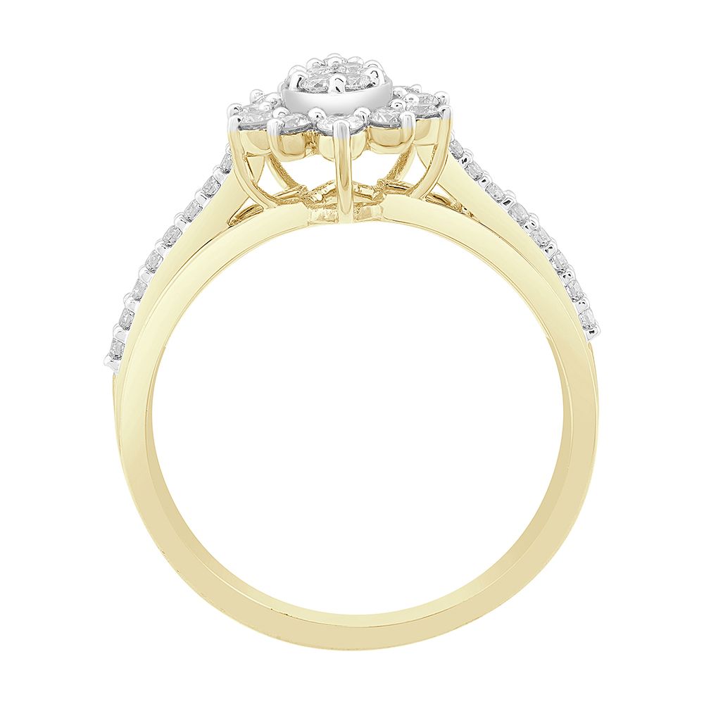 Flower Centered Diamond Ring-Rings-ORG22017