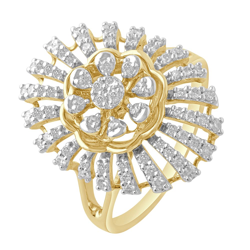 Simple Flower Design Diamond Finger Ring-Rings-ORG22018