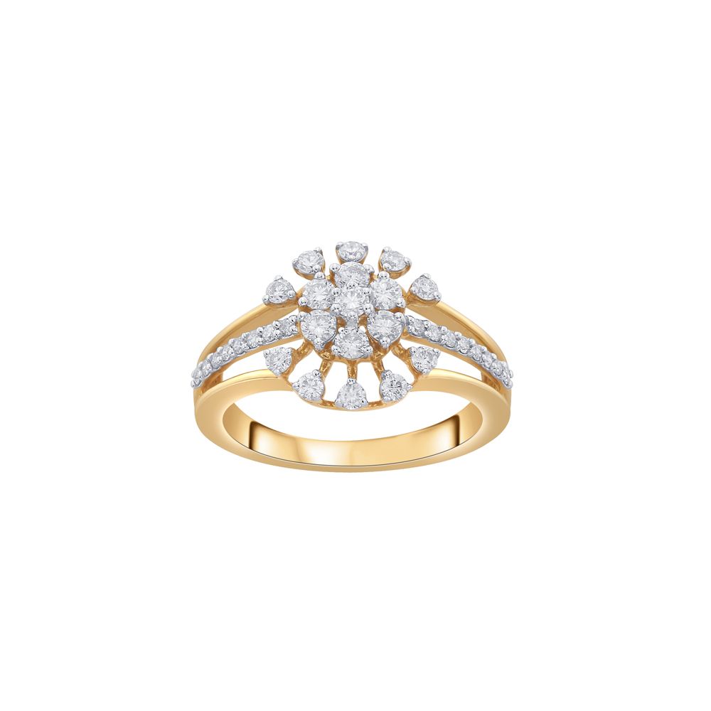 Flower Design Diamond Finger Ring-Rings-ORG22019