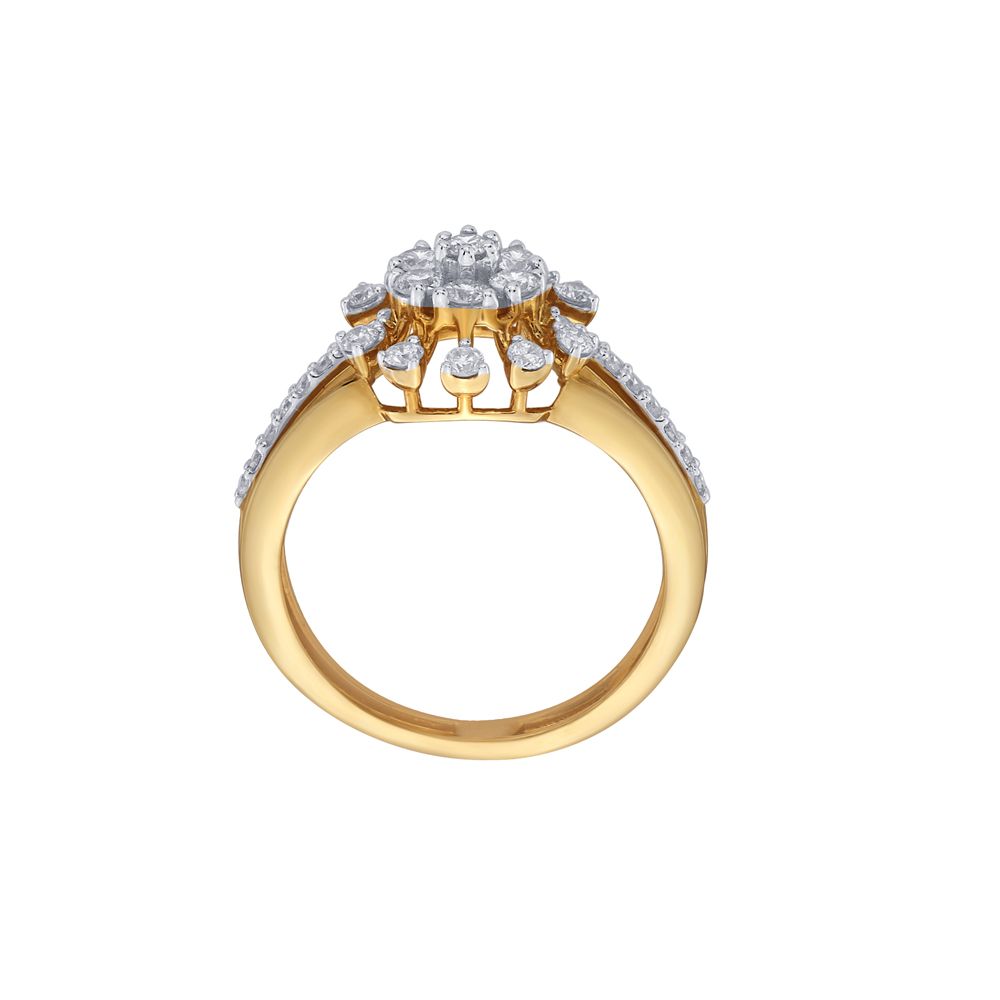 Flower Design Diamond Finger Ring-Rings-ORG22019