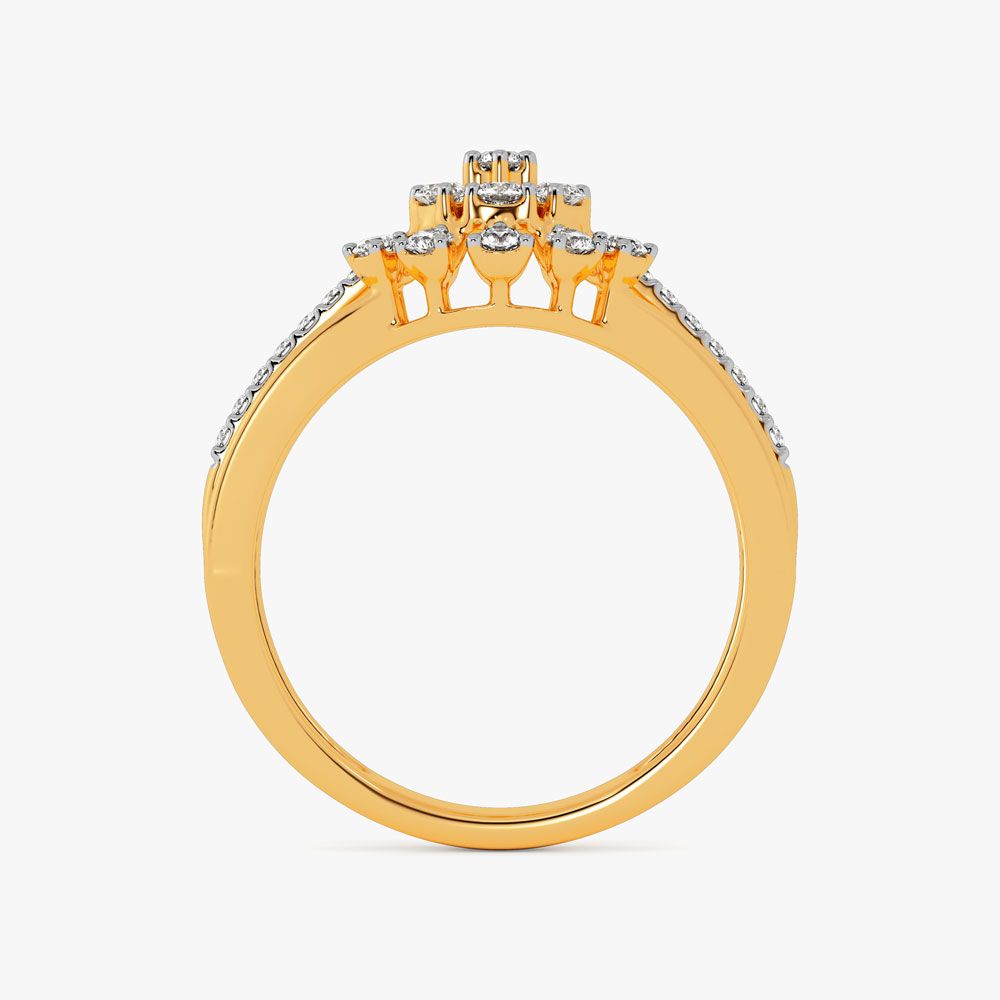 Flower Design Diamond Finger Ring-Rings-ORG22019