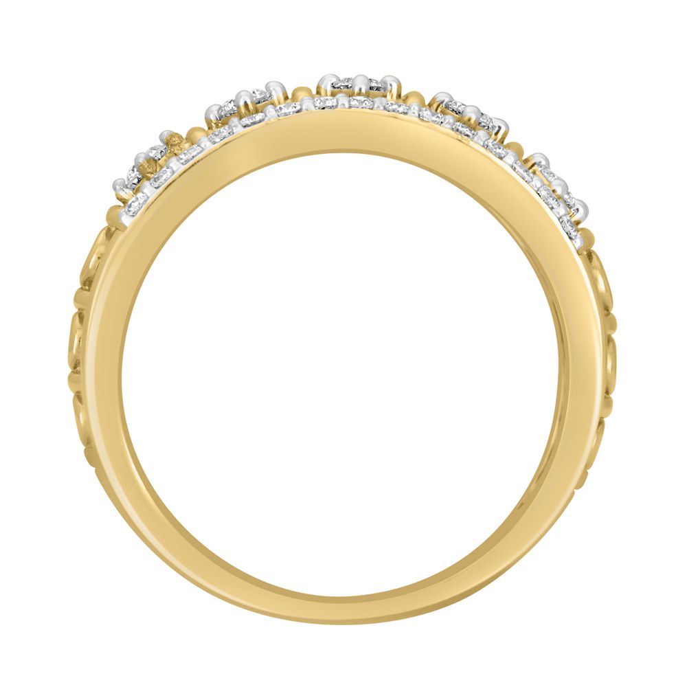 Simple 14KT Yellow Gold Diamond Ring-Rings-ORG22022