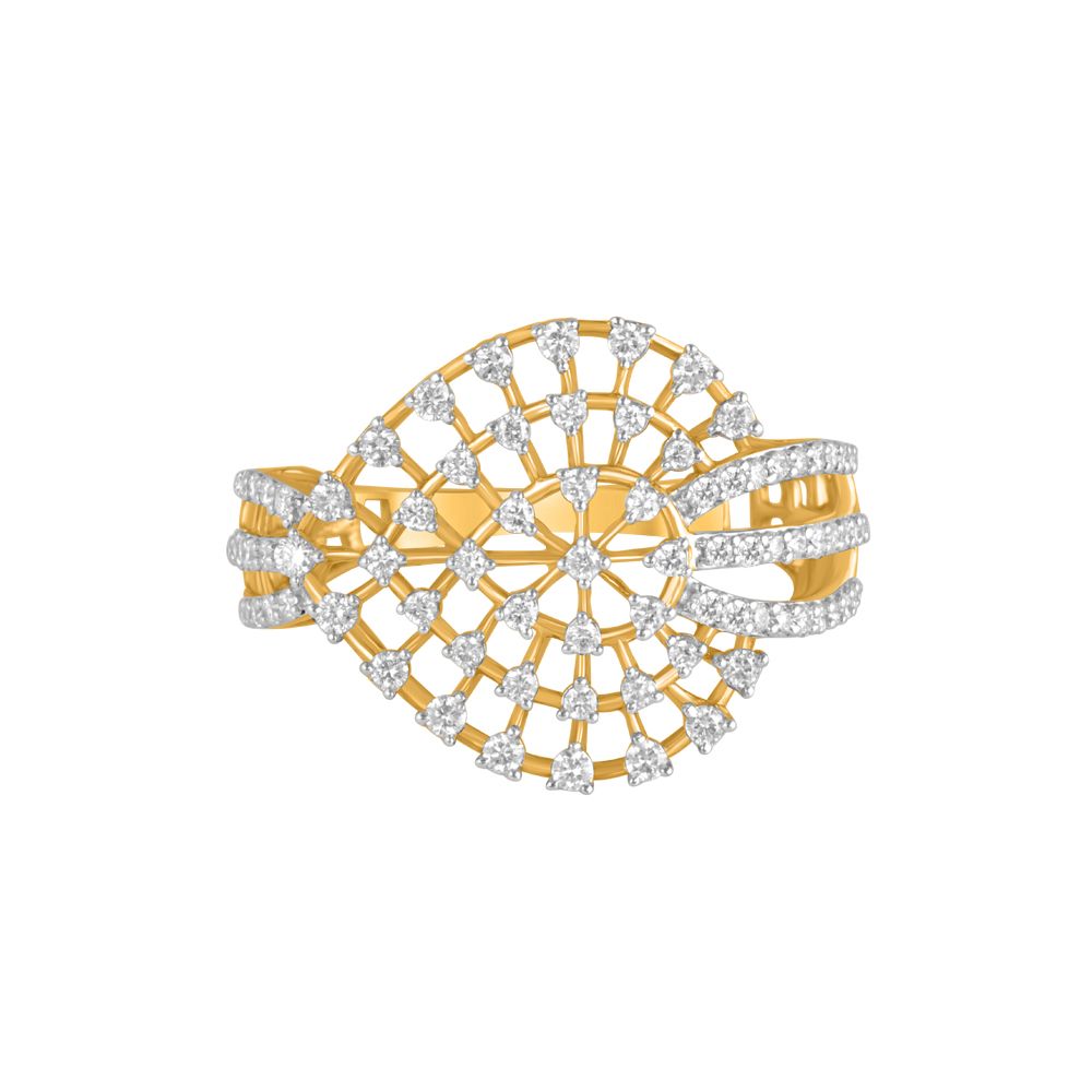 Sunrays Design Diamond Ring-Rings-ORG22034