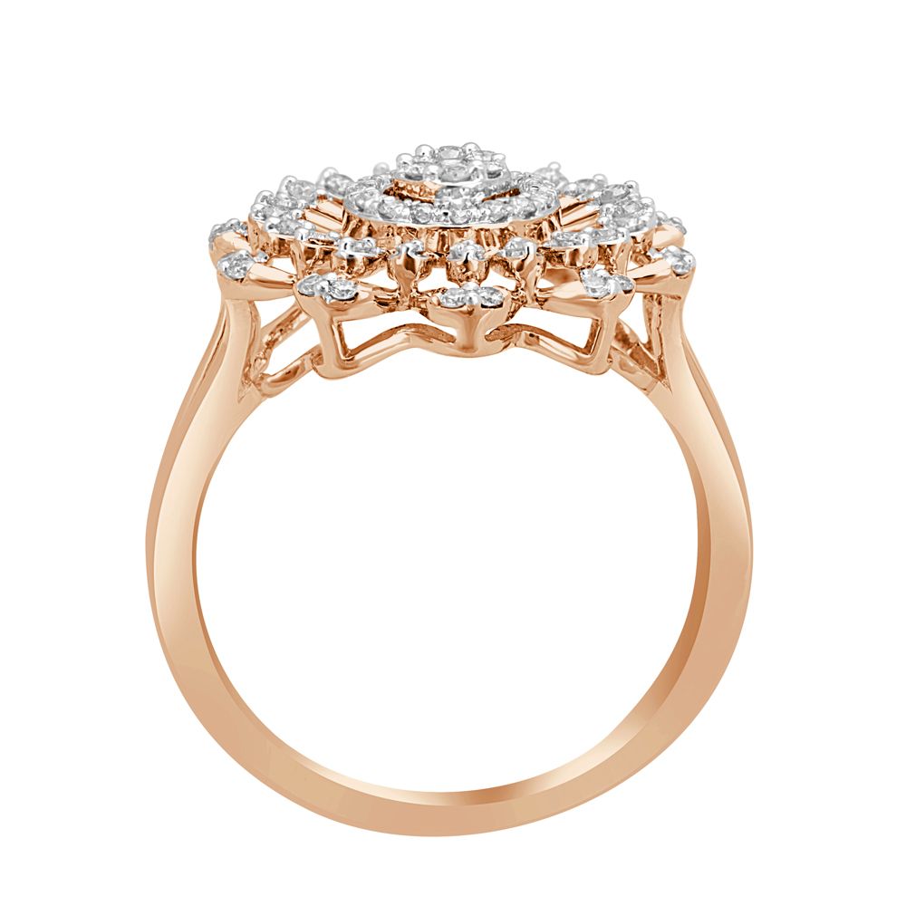 Gleaming Rose Gold Diamond Finger Ring-Rings-ORG22044