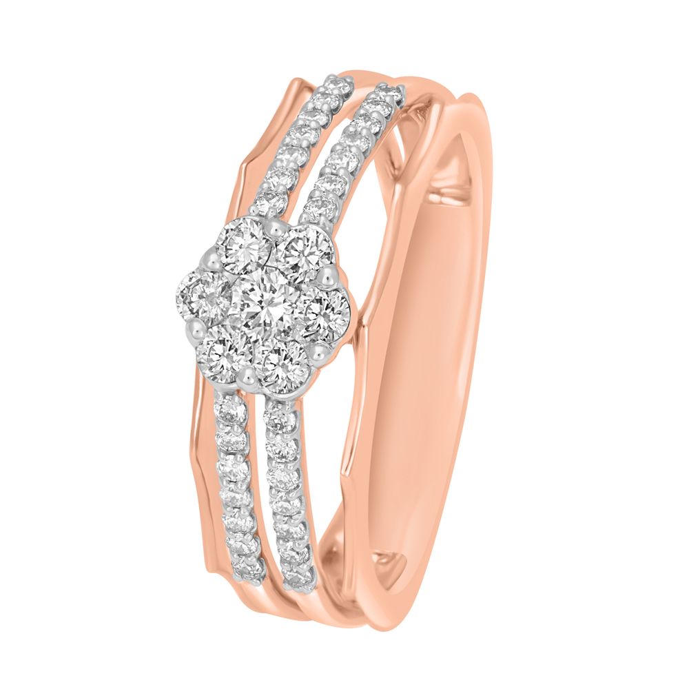 Classy Solid 14KT Rose Gold Finger Ring-Rings-ORG22052