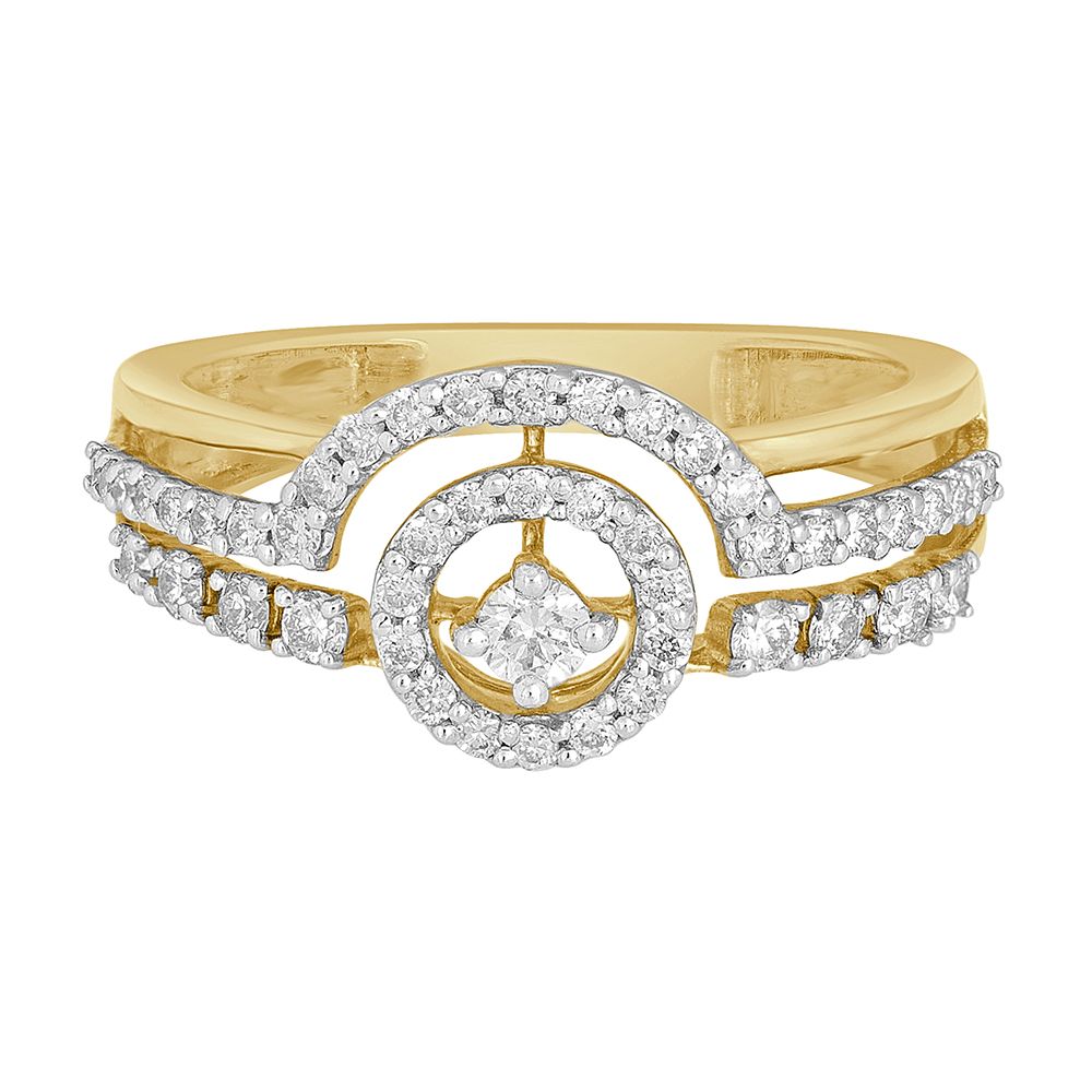 Half Circle Diamond Finger Ring-Rings-ORG22061
