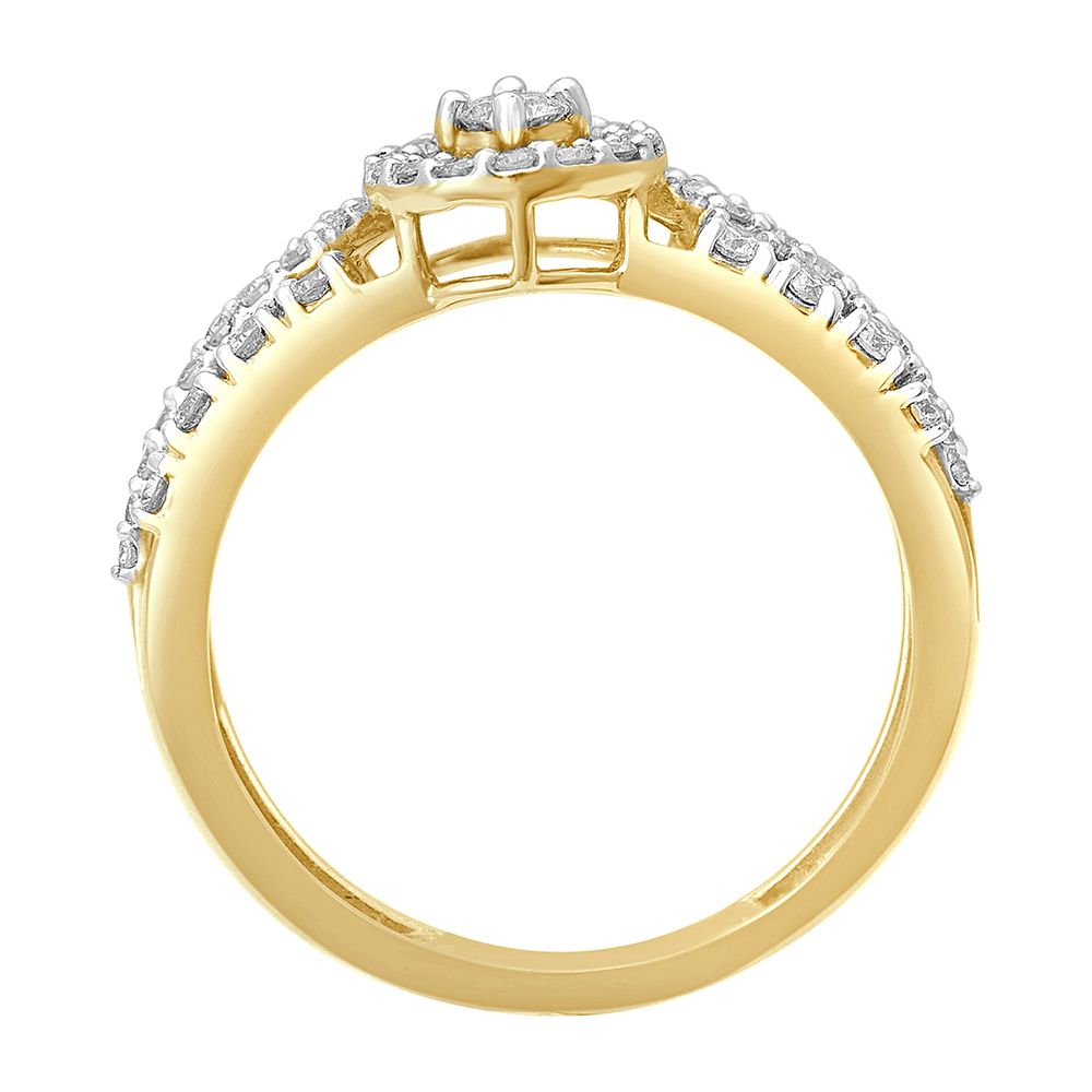 Half Circle Diamond Finger Ring-Rings-ORG22061