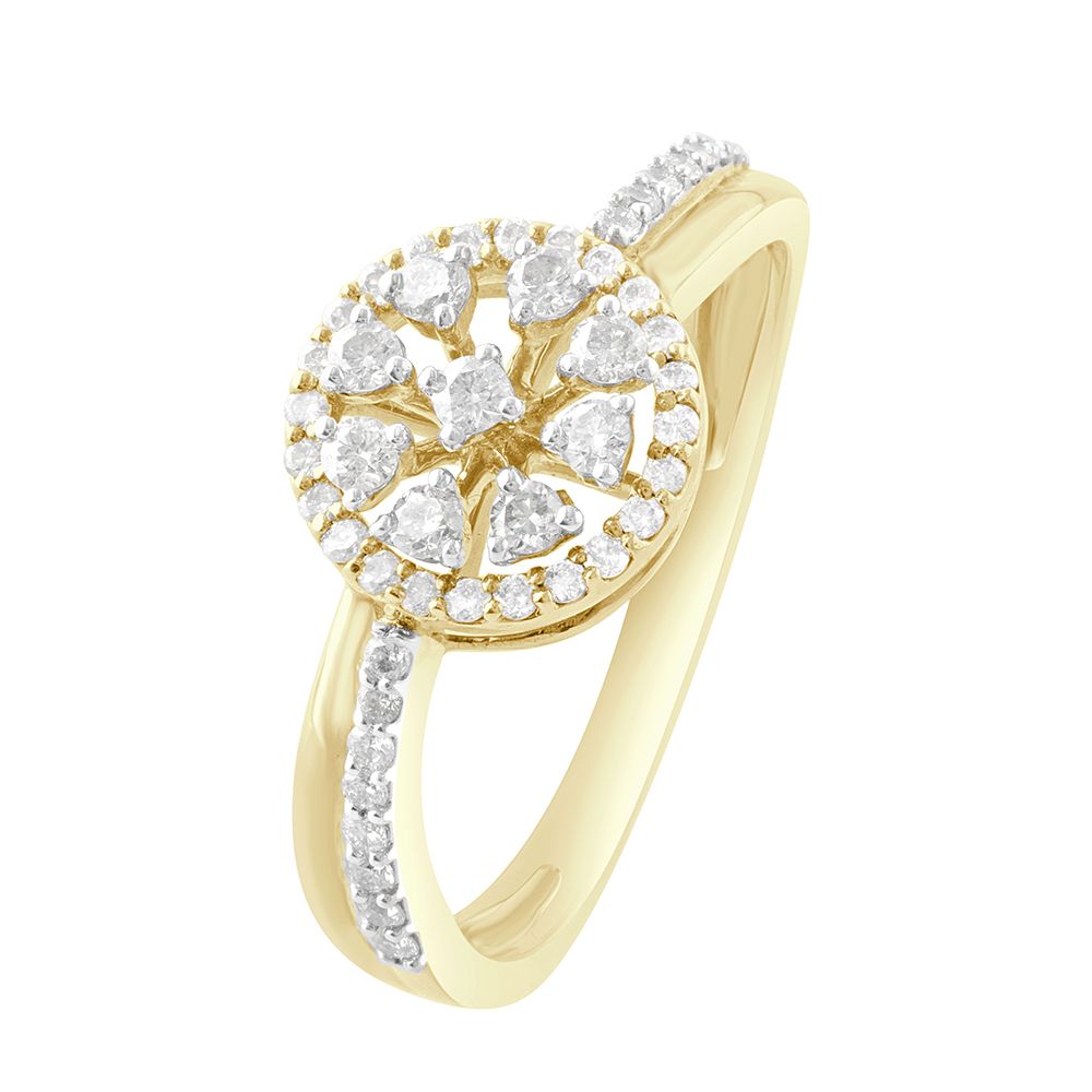 Round 14KT Yellow Gold Diamond Ring-Rings-ORG22063