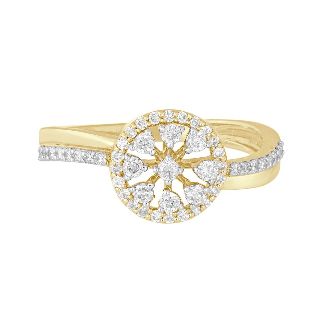 Round 14KT Yellow Gold Diamond Ring-Rings-ORG22063