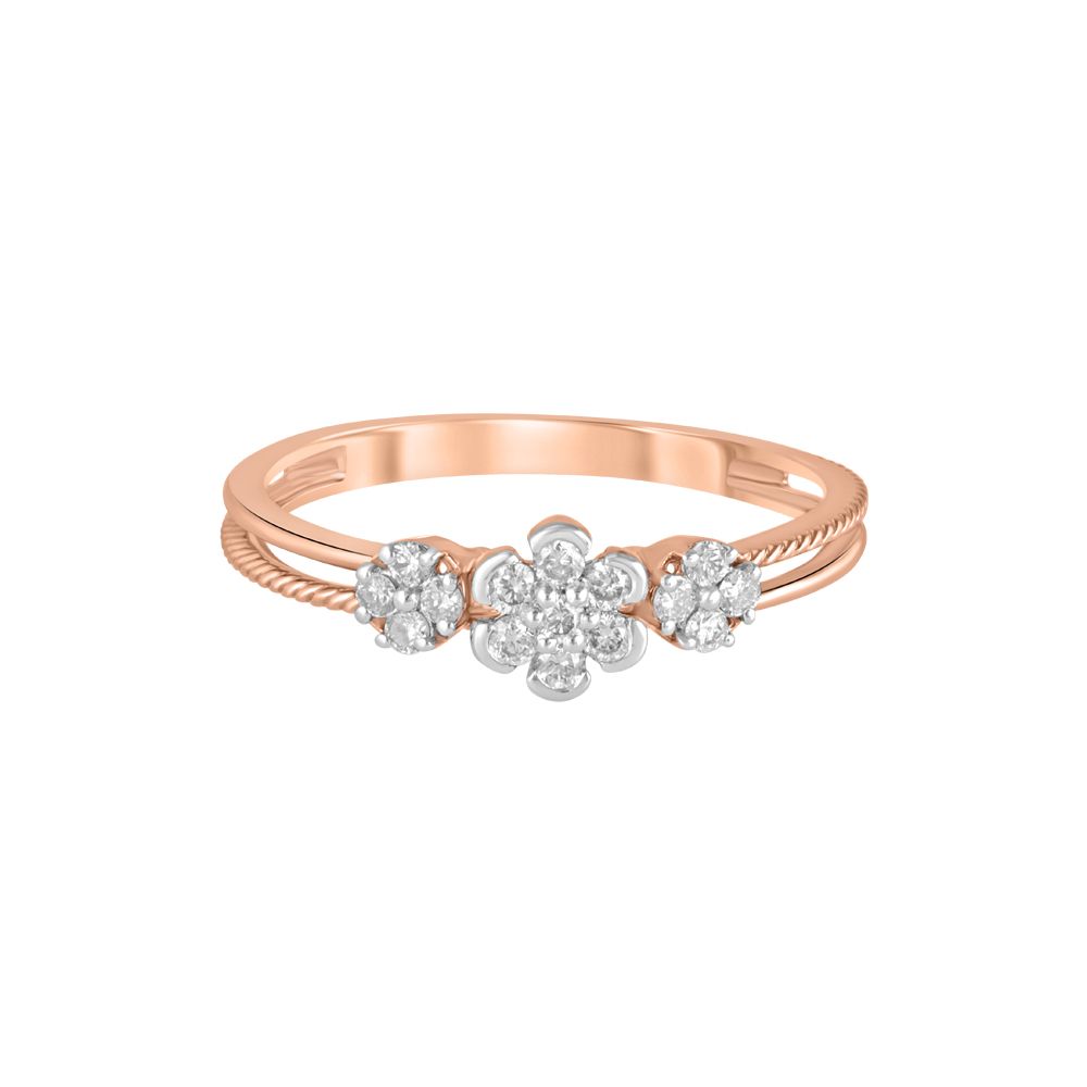Glorious Rose Gold Diamond Ring-Rings-ORG22078