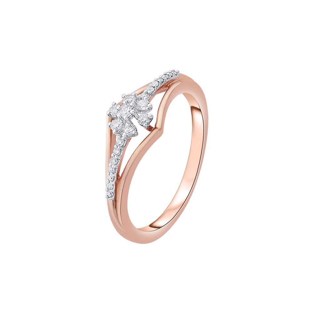Exquisite Rose Gold and Diamond Finger Ring-Rings-ORG22087