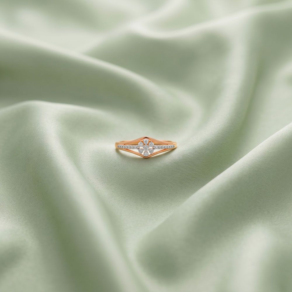 Exquisite Rose Gold and Diamond Finger Ring-Rings-ORG22087