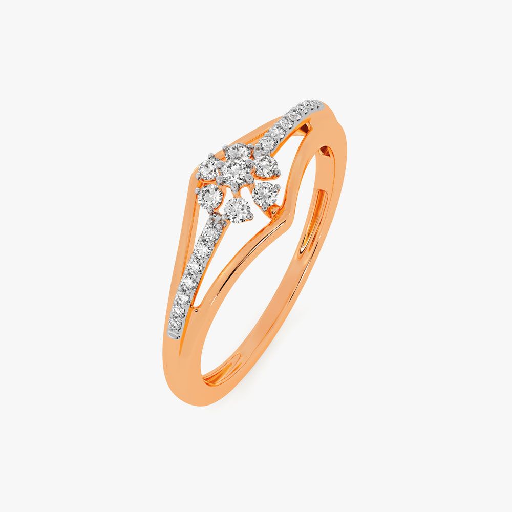 Exquisite Rose Gold and Diamond Finger Ring-Rings-ORG22087