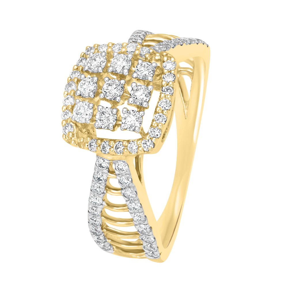 Square Design 14KT Yellow Gold Finger Ring-Rings-ORG22090