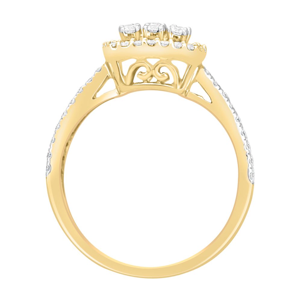 Square Design 14KT Yellow Gold Finger Ring-Rings-ORG22090