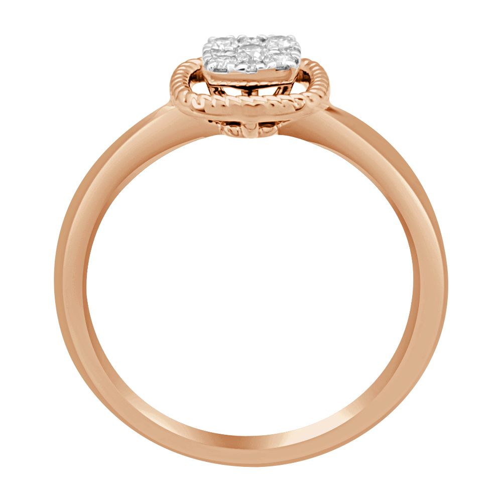 Square Diamond Ring in 14KT Rose Gold-Rings-ORG22095