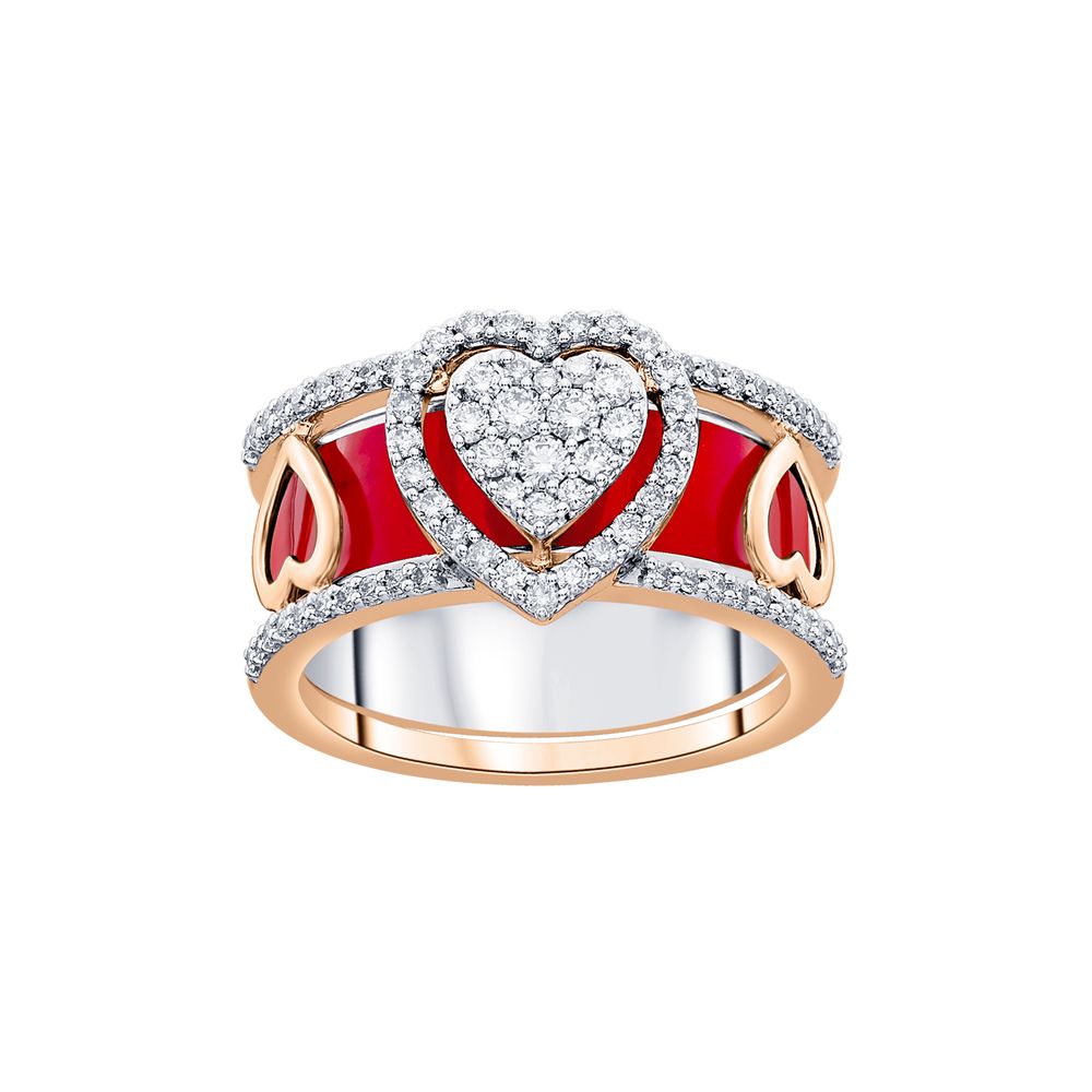 Heart Shaped Desired Diamond Finger Ring-Rings-ORG22102