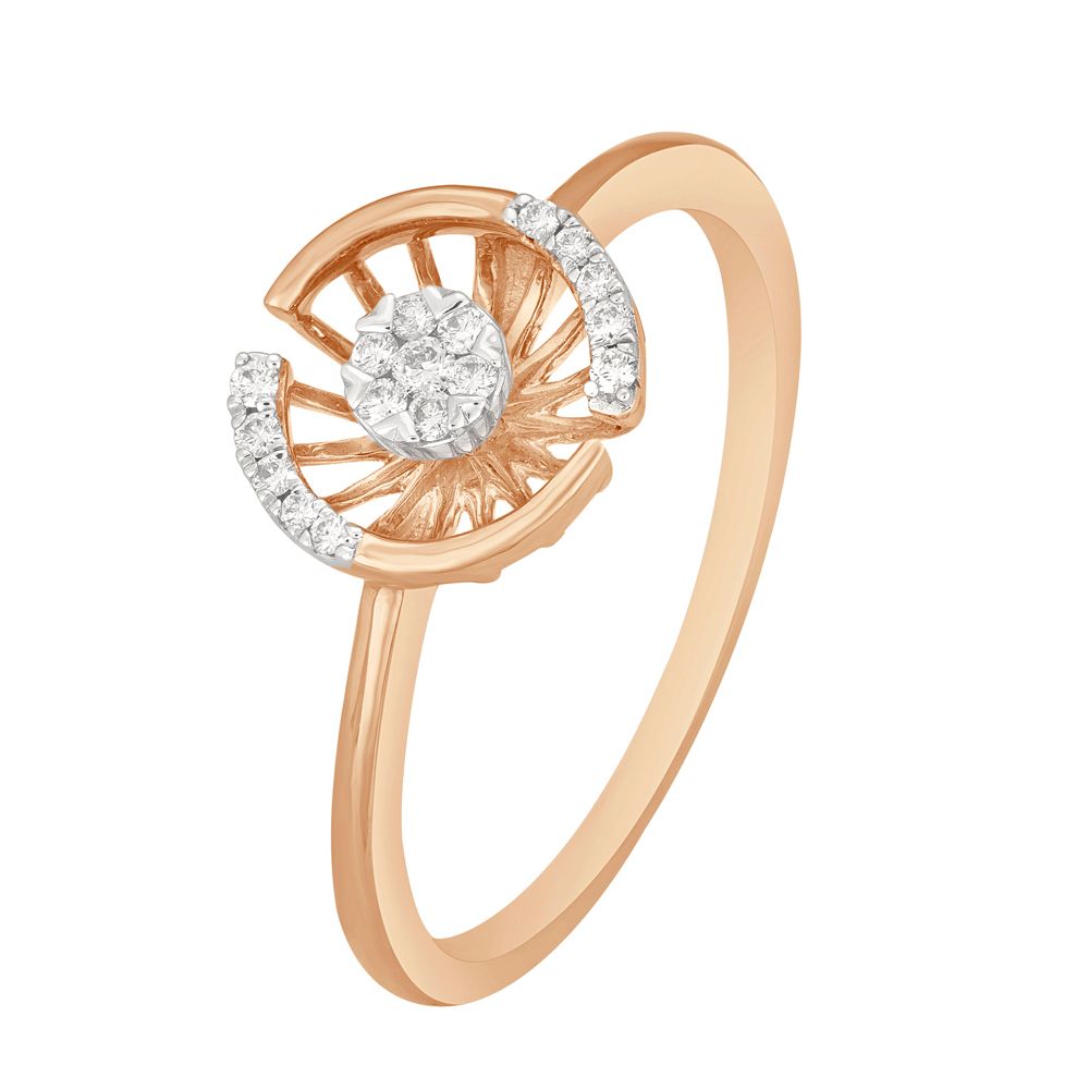 Round Ring in 14KT Rose Gold-Rings-ORG22112-D400XDC