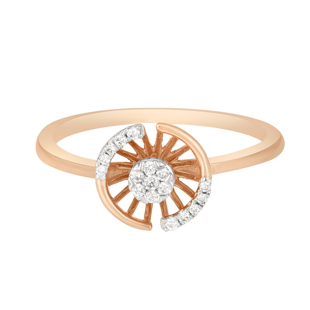 Round Ring in 14KT Rose Gold-Rings-ORG22112-D400XDC