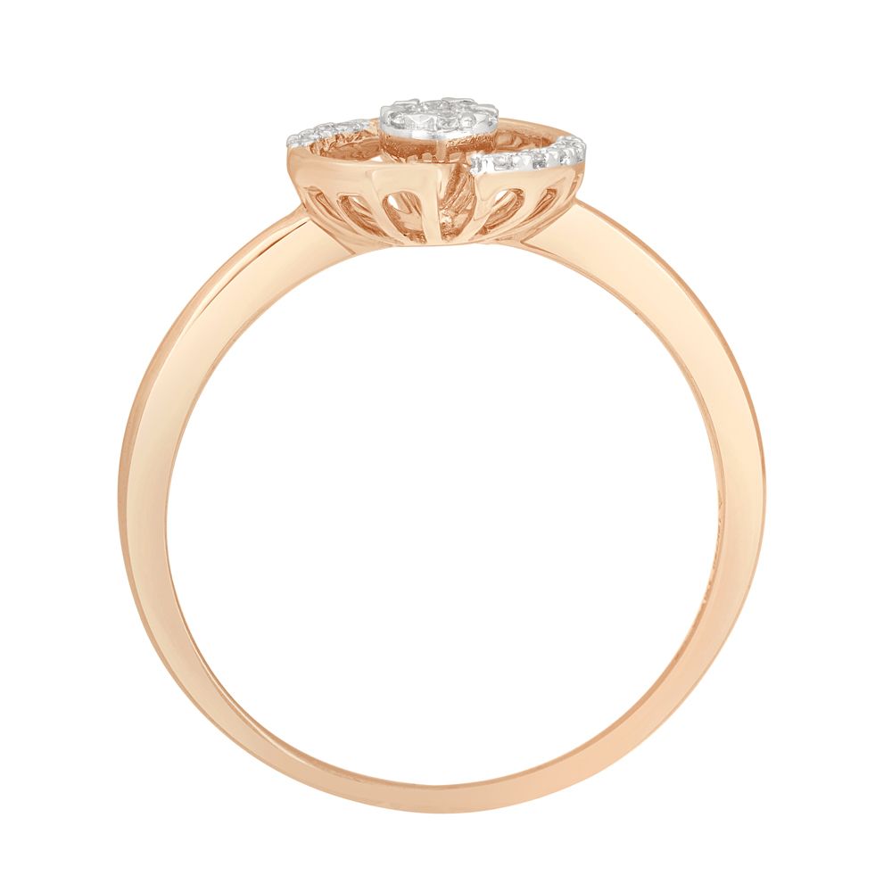 Round Ring in 14KT Rose Gold-Rings-ORG22112-D400XDC