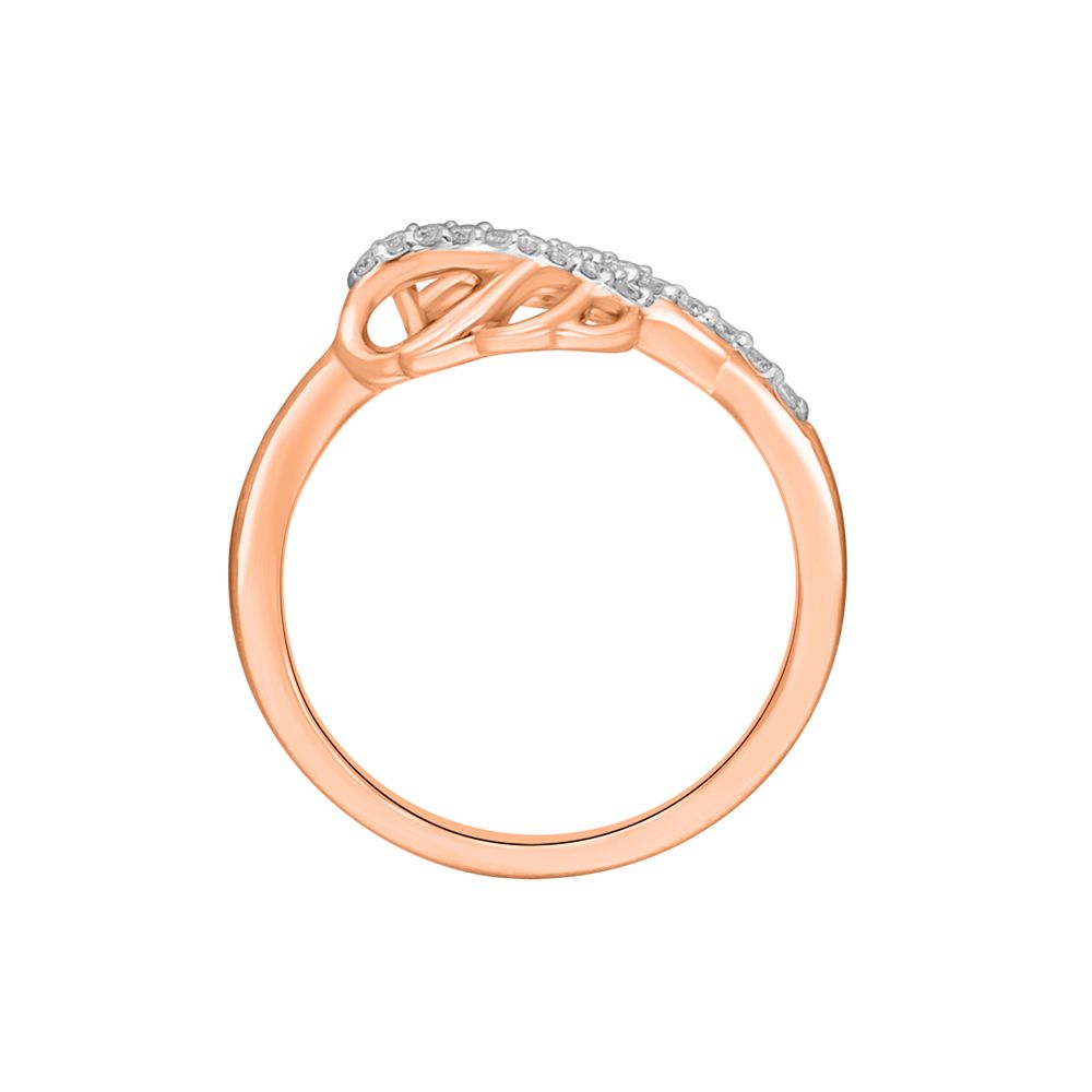 14KT Rose Gold Finger Ring With Diamonds-Rings-ORG22132