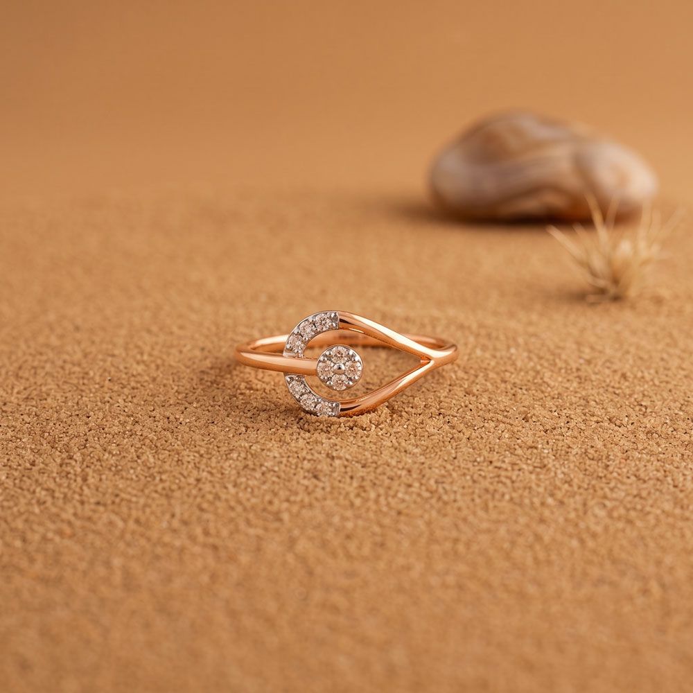 Stunning 14KT Rose Gold Diamond Ring-Rings-ORG22140