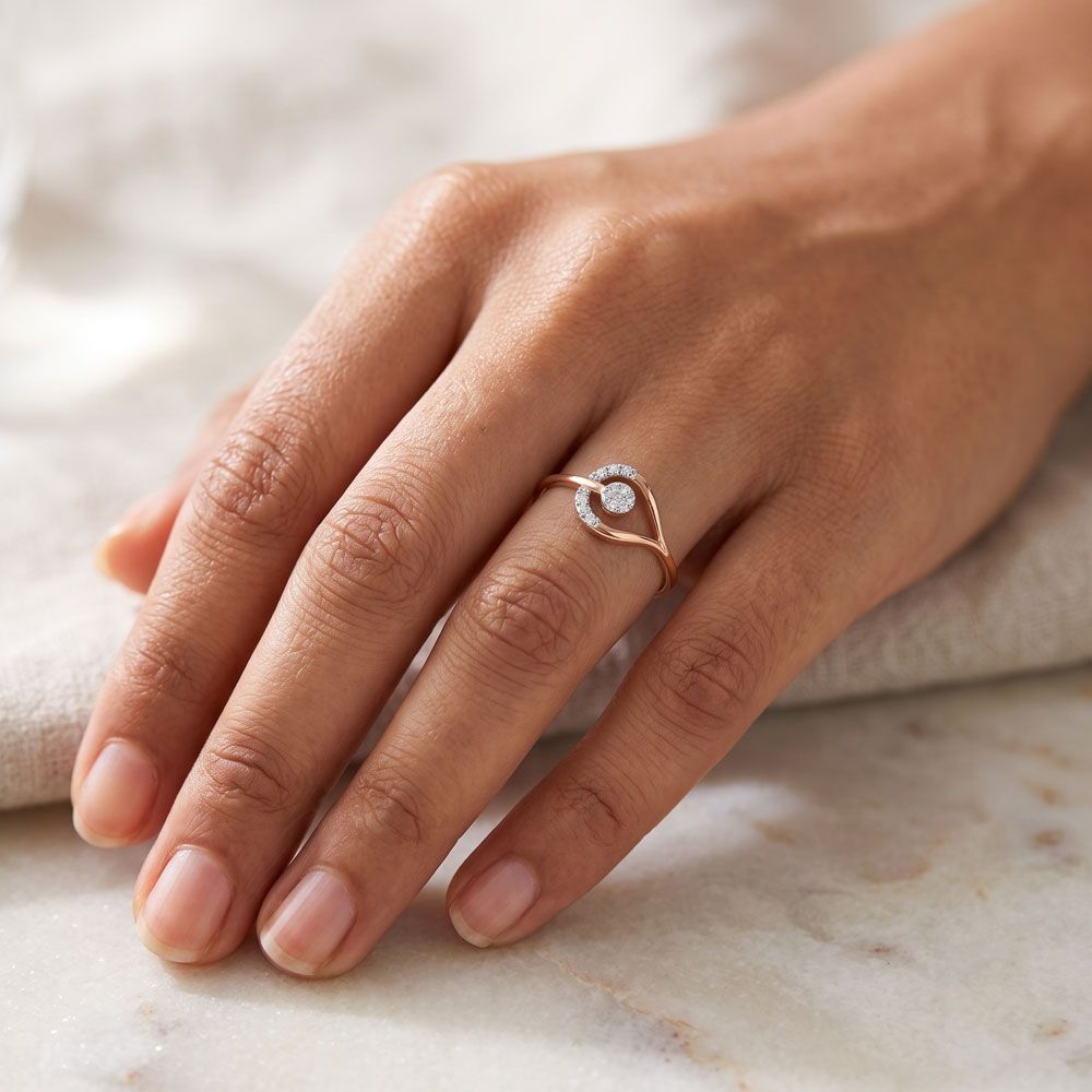 Stunning 14KT Rose Gold Diamond Ring-Rings-ORG22140