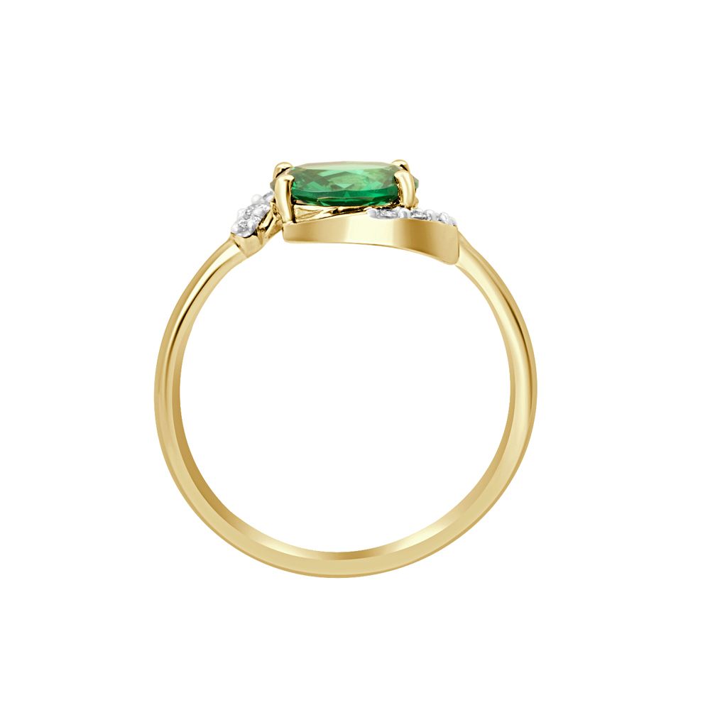 Green Gemstone and Diamond Ring-Rings-ORG22141