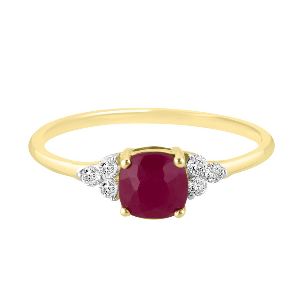 Contemporary Red Gemstone and Diamond Ring-Rings-ORG22156